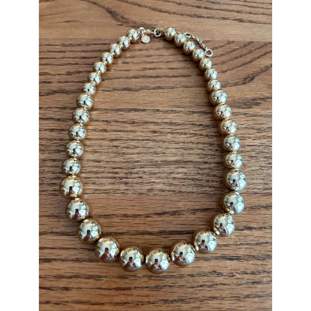J.Crew | Graduated Beaded Necklace | Gold Tone | 16.5” Adjustable